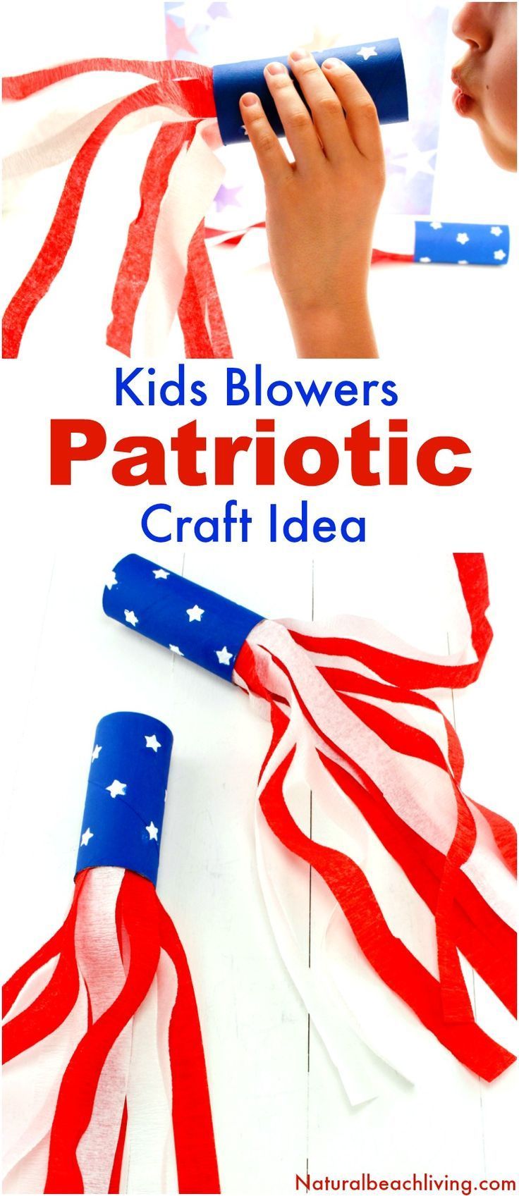 4th of July Craft Idea Patriotic Kids Blower -   24 party crafts
 ideas