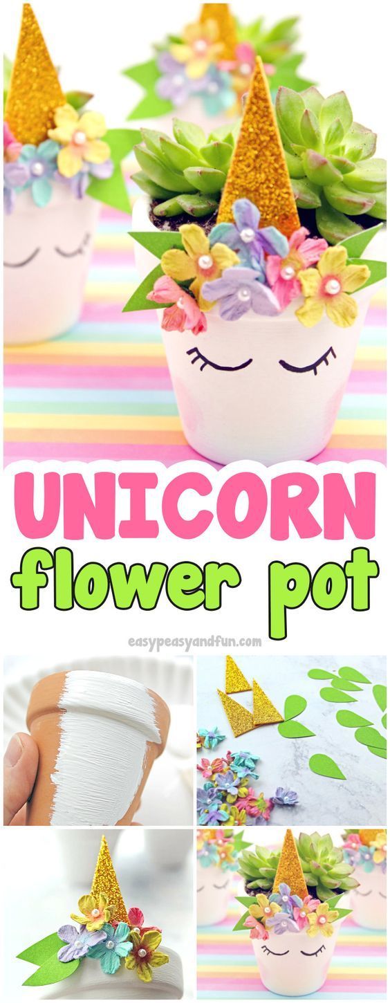 Unicorn Planter - Magical DIY Succulent Plant Pot Idea -   24 party crafts
 ideas