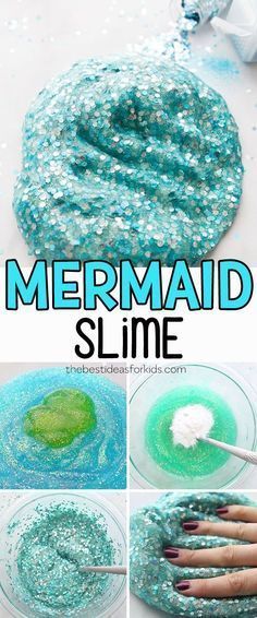 Mermaid Slime -   24 party crafts
 ideas