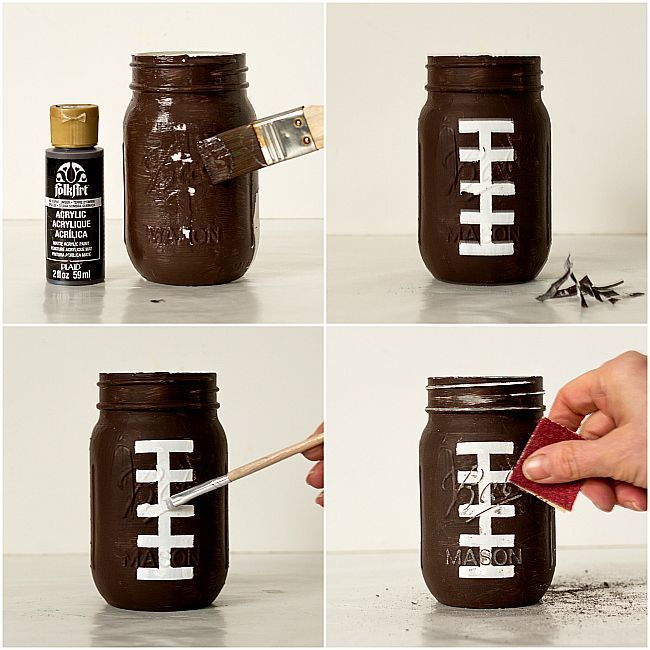 Football Party Mason Jars -   24 party crafts
 ideas