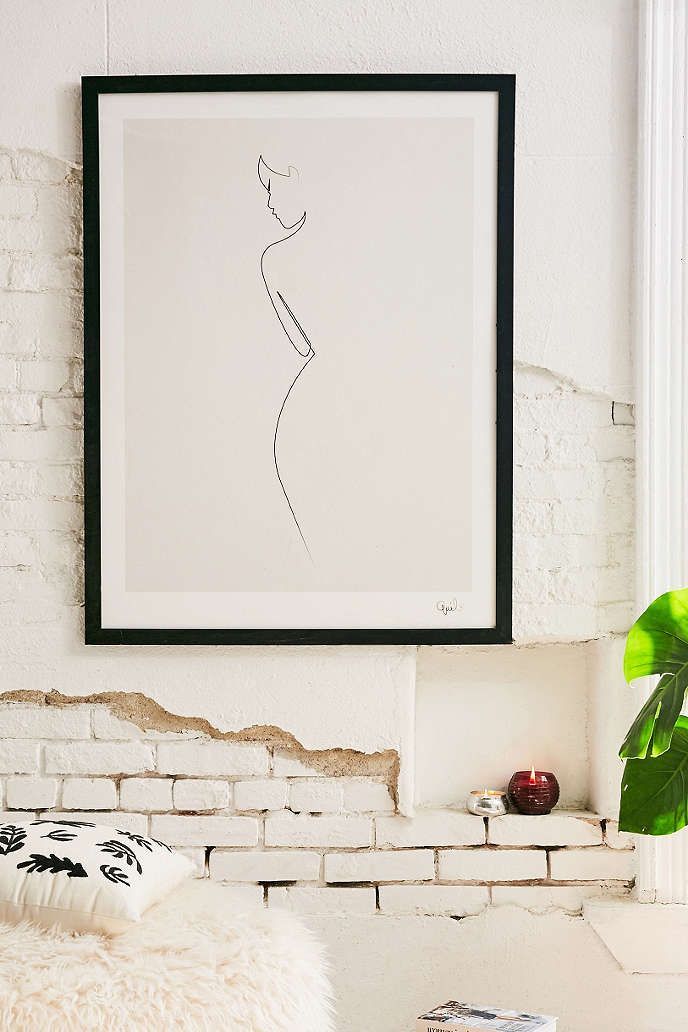 Quibe One Line Nude Art Print -   24 simple wall decor
 ideas
