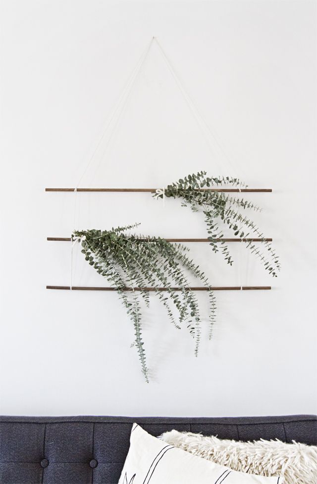 DIY Eucalyptus Wall Hanging -   24 simple wall decor
 ideas