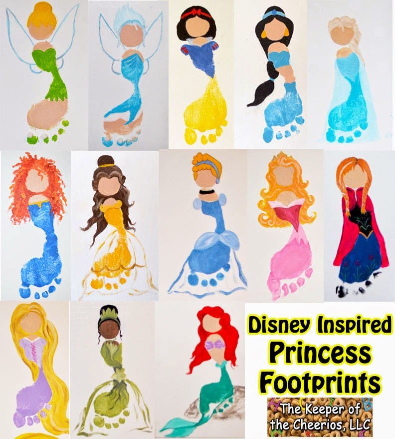 Disney Princess Footprints -   25 cool disney crafts
 ideas