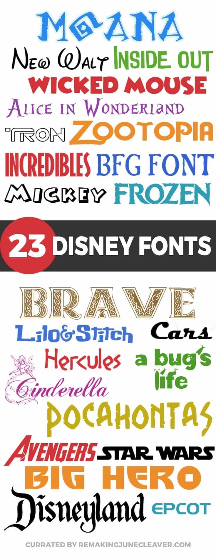 39 FREE DISNEY FONTS - Moana, BFG, Zootopia + More Favorites -   25 cool disney crafts
 ideas