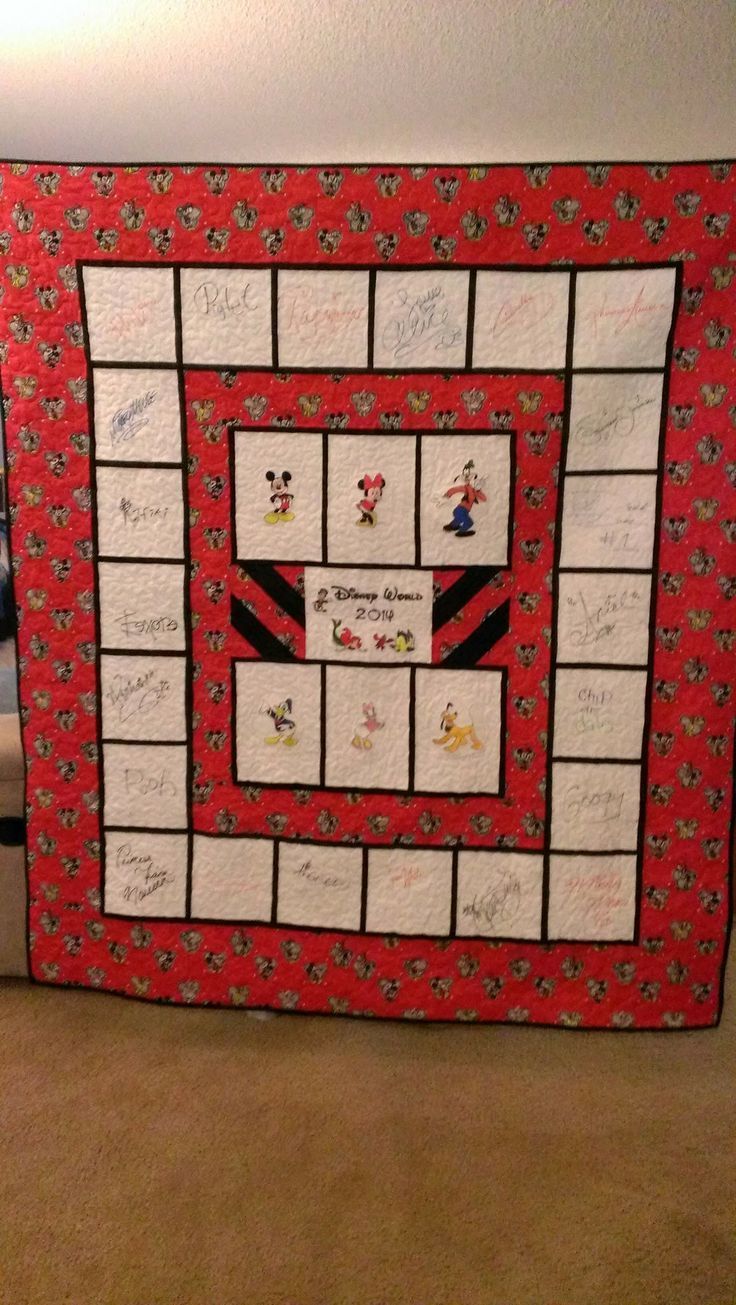 Walt Disney World Autograph Quilt - Very cool idea for a new way to collect & display autographs -   25 cool disney crafts
 ideas