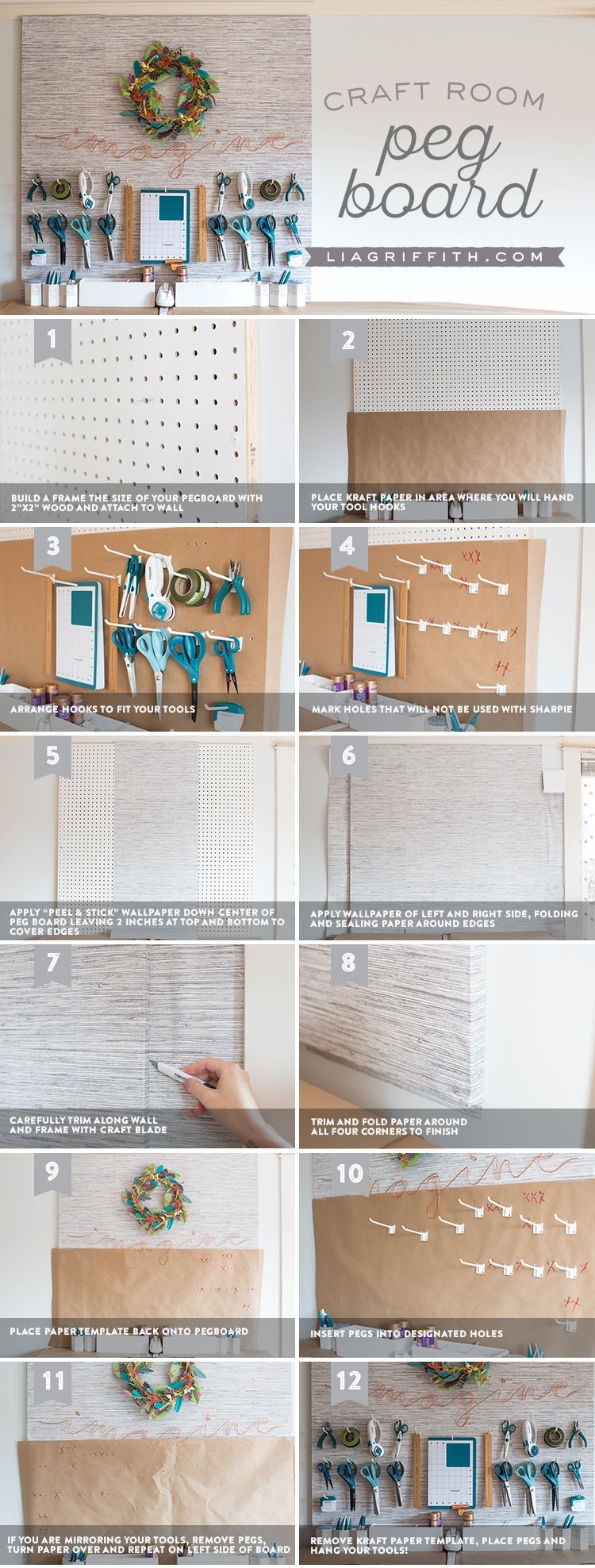 Organize Your Craft Tools With This DIY Pegboard -   25 diy room organizers
 ideas