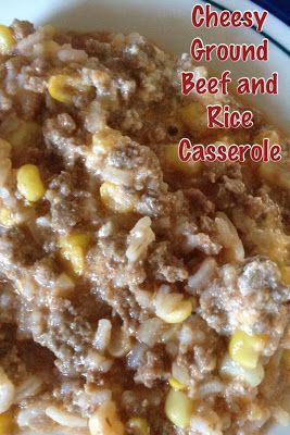 Cheesy Ground Beef and Rice Casserole -- double brown rice, 1/2 cup of beef stock and 1/2 cup of red wine instead of chicken stock, no corn, add spinach, smoked cheddar instead of plain, and use half ground beef and half ground chorizo. -   25 ground recipes link
 ideas