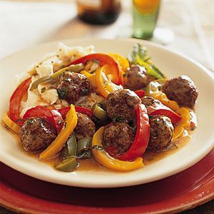 Meatballs and Peppers -   25 ground recipes link
 ideas