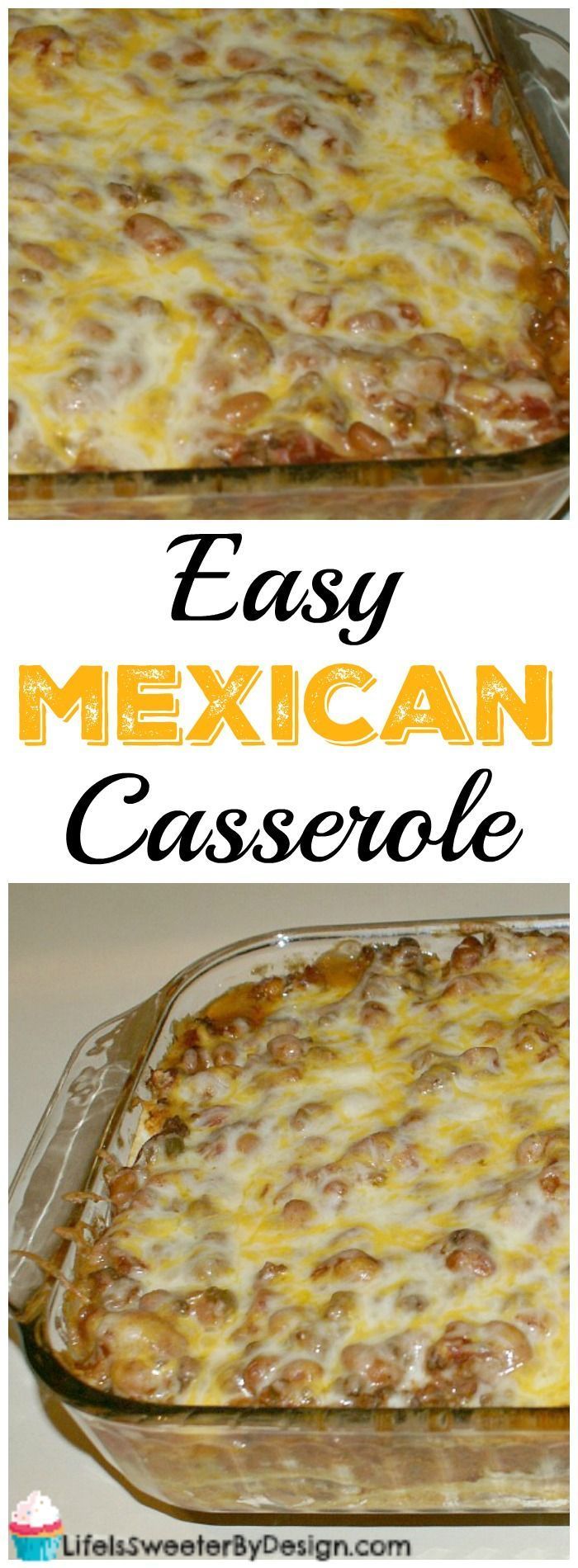 Easy Mexican Casserole is a hearty and filling recipe. This dinner recipe is very easy to adapt for picky eaters too! Filled with corn tortillas, ground beef, shredded cheese and more. -   25 ground recipes link
 ideas