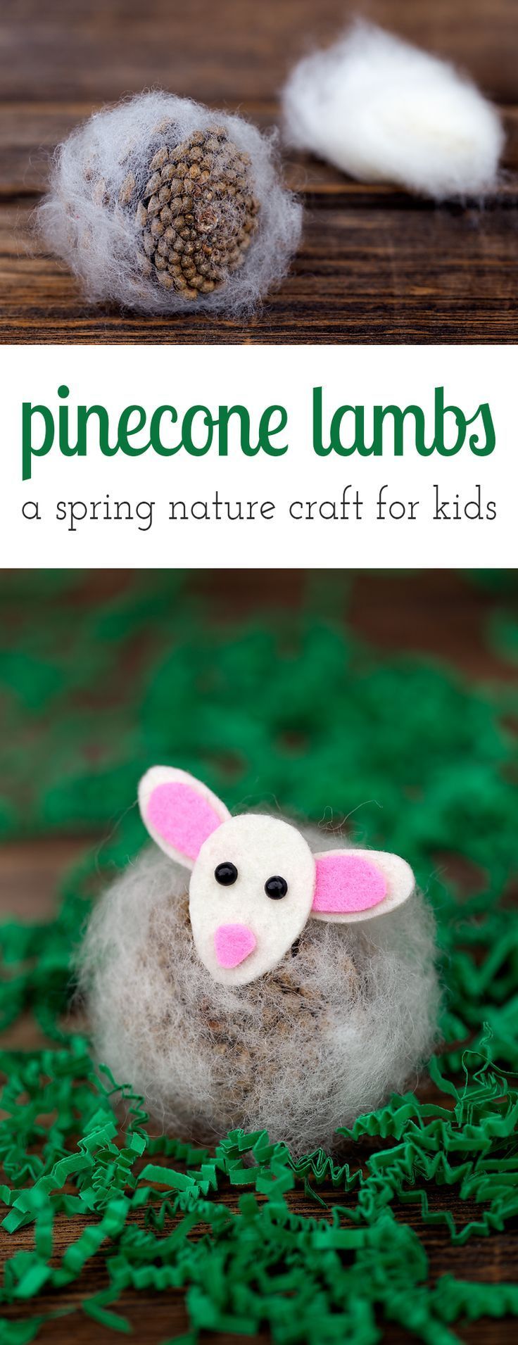 Pine Cone Lambs: A Spring Nature Craft for Kids -   25 pinecone crafts for children
 ideas