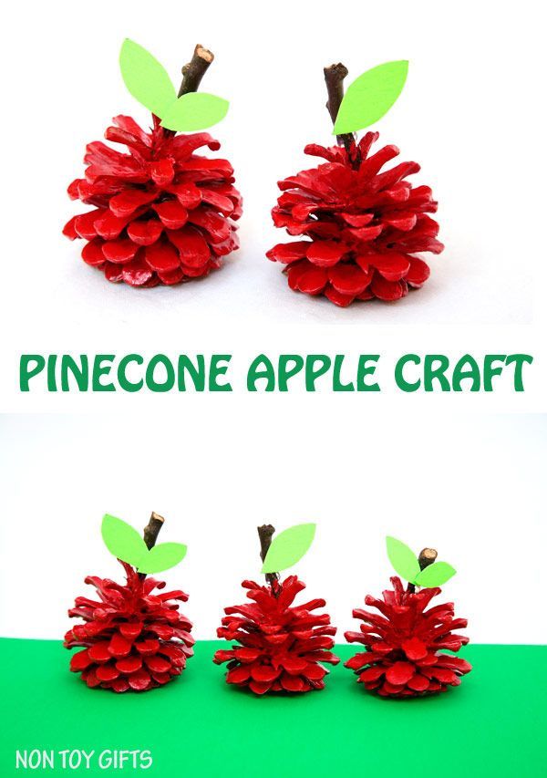 Pinecone Apple Craft For Kids - Easy Nature Craft Perfect For Fall -   25 pinecone crafts for children
 ideas