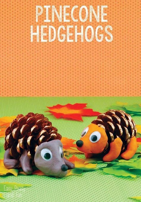 Pinecone Hedgehogs -   25 pinecone crafts for children
 ideas