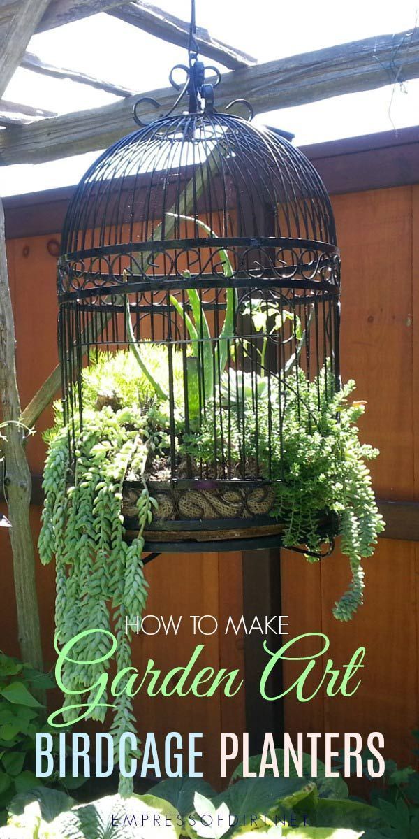 How to Make a Birdcage Flower Planter -   25 upcycled garden planters
 ideas