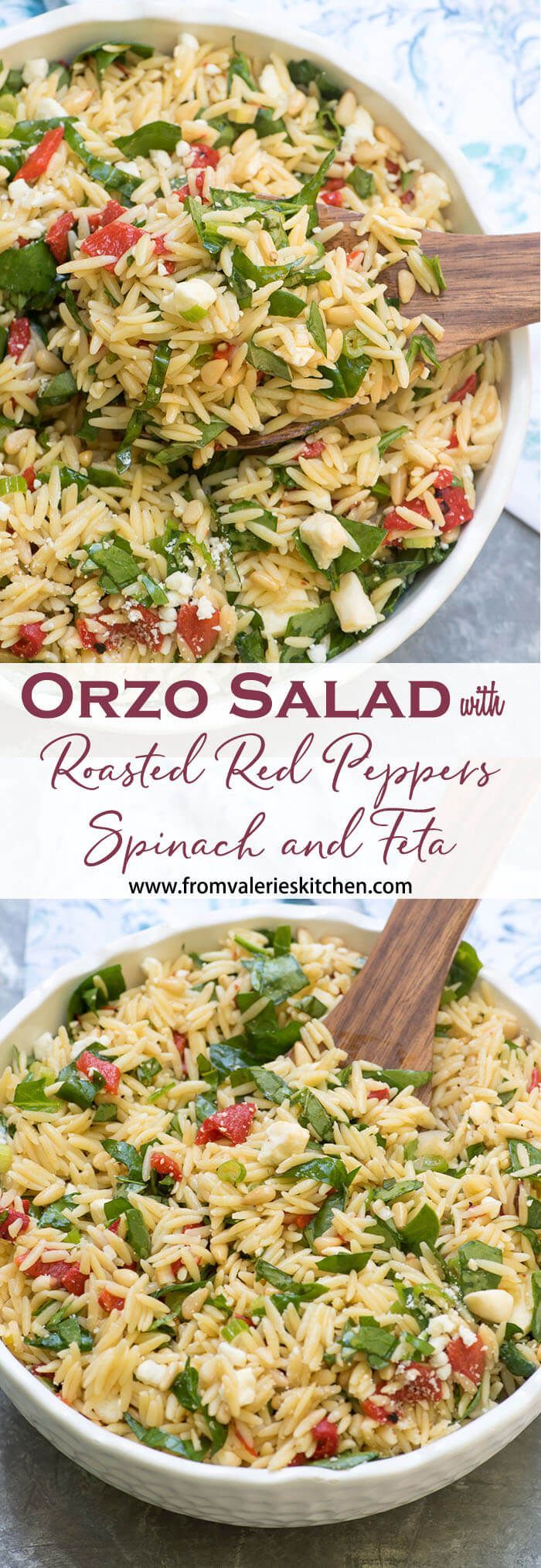 This Orzo Salad with Roasted Red Peppers, Spinach, and Feta is a light, fresh dish that is a delicious choice for a summer BBQ menu. -   18 bbq salad recipes
 ideas