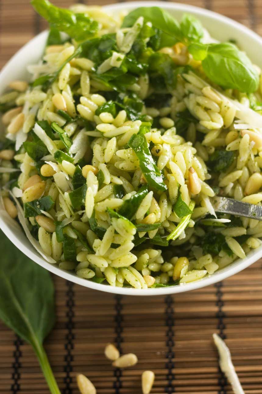 Spinach, pesto & parmesan orzo salad -   18 bbq salad recipes
 ideas