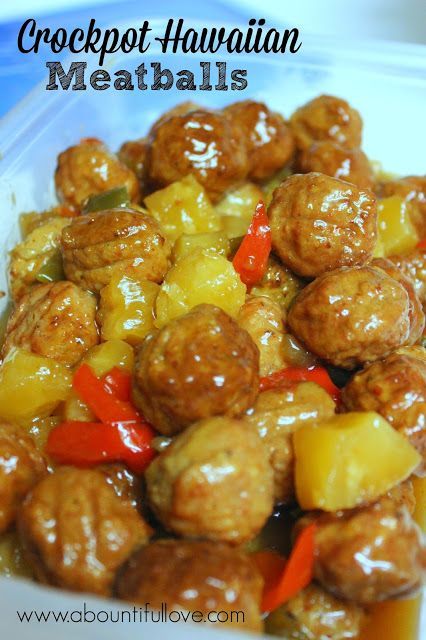 Crockpot Hawaiian Meatballs -   19 meatball recipes pineapple
 ideas