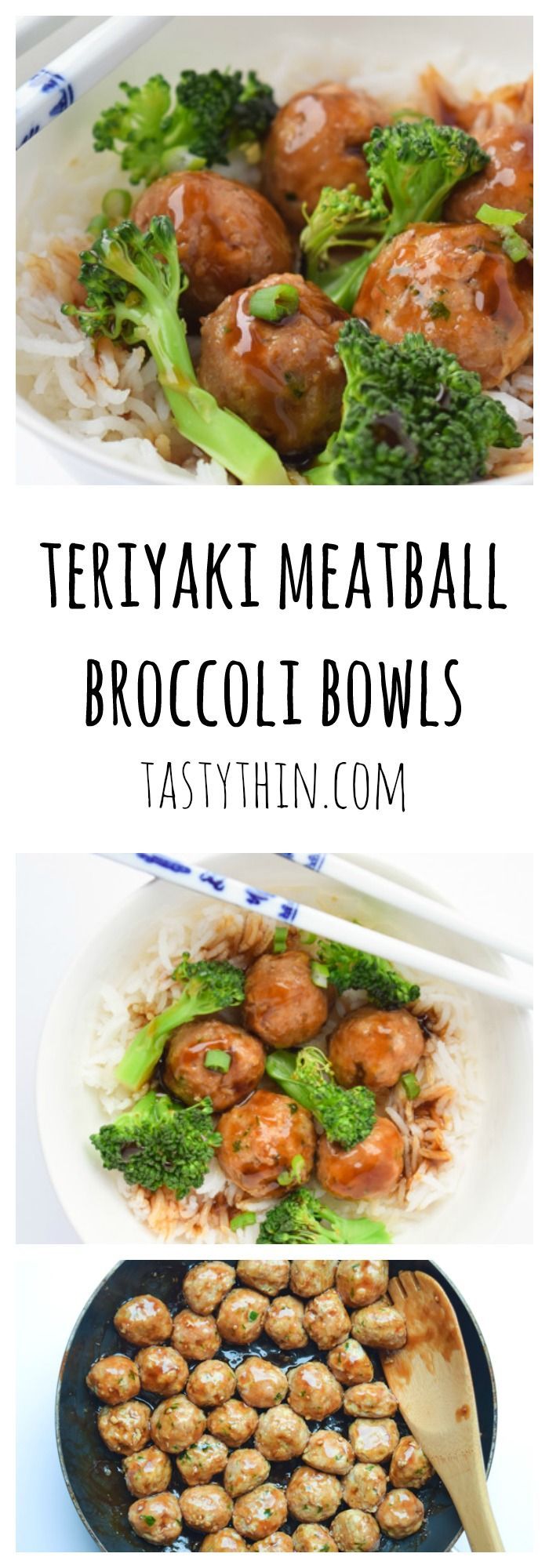 Teriyaki Meatball Broccoli Bowls - turkey meatballs simmered in a homemade teriyaki sauce with broccoli and rice. So simple and tasty! | tastythin.com -   19 meatball recipes pineapple
 ideas