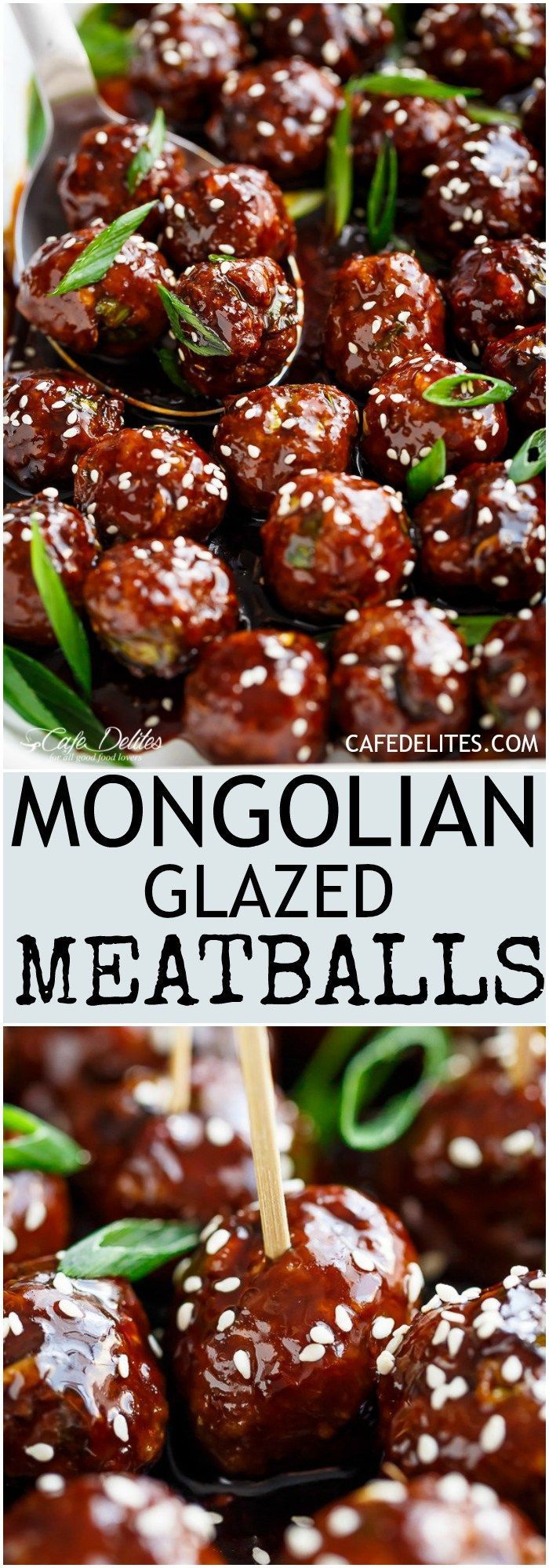 Tender Mongolian Glazed Meatballs are not only FILLED with Asian flavour -- they are smothered in the BEST homemade Mongolian sauce to wow your guests! | cafedelites.com -   19 meatball recipes pineapple
 ideas