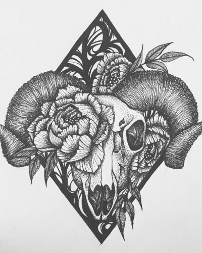 ram skull tattoo | Tumblr -   19 tattoo family drawings
 ideas