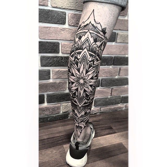 Orge - Geometrical, Mandala & Dotism Tattoo - Sake Tattoo Crew -   20 mens tattoo leg
 ideas