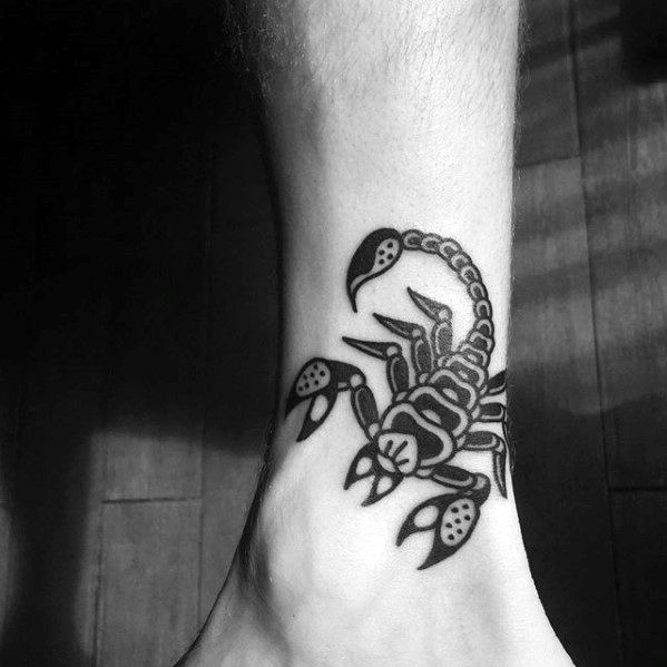 60 Traditional Scorpion Tattoo Designs For Men - Old School Ideas -   20 mens tattoo leg
 ideas