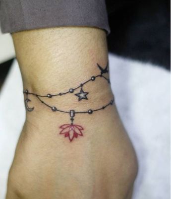 charm bracelet tattoo - Google Search -   20 tattoo leg bracelet
 ideas