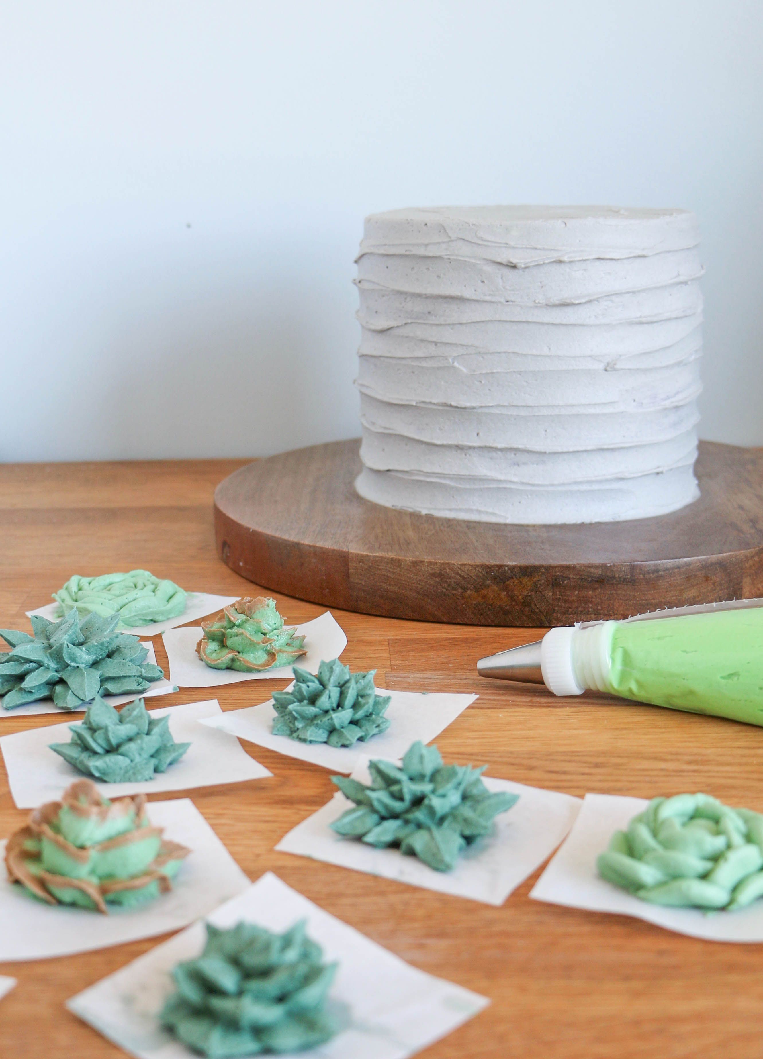 Succulent Cake Buttercream Piping Tutorial -   21 cake decor step by step
 ideas