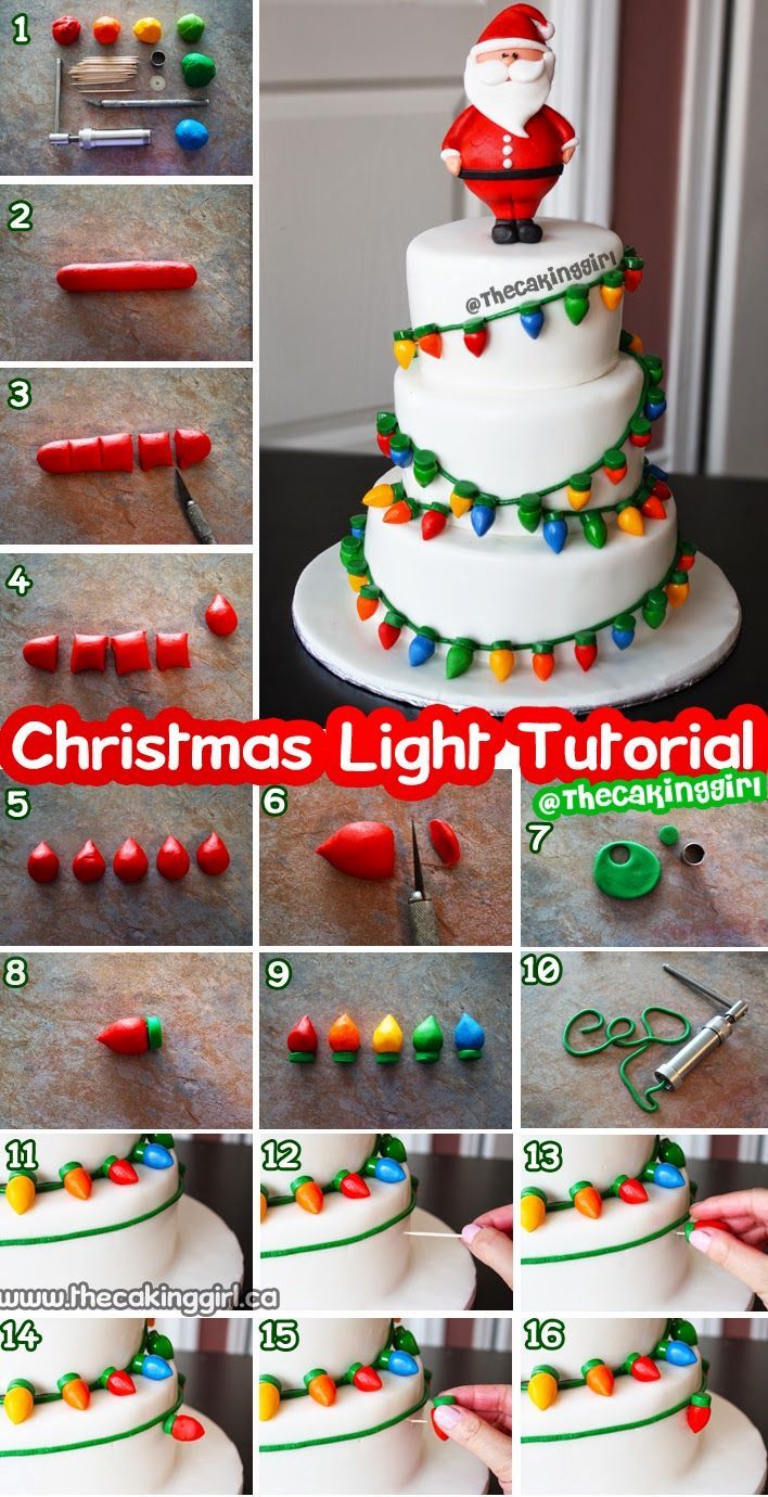 Fondant Christmas Light Cake Tutorial! -   21 cake decor step by step ideas