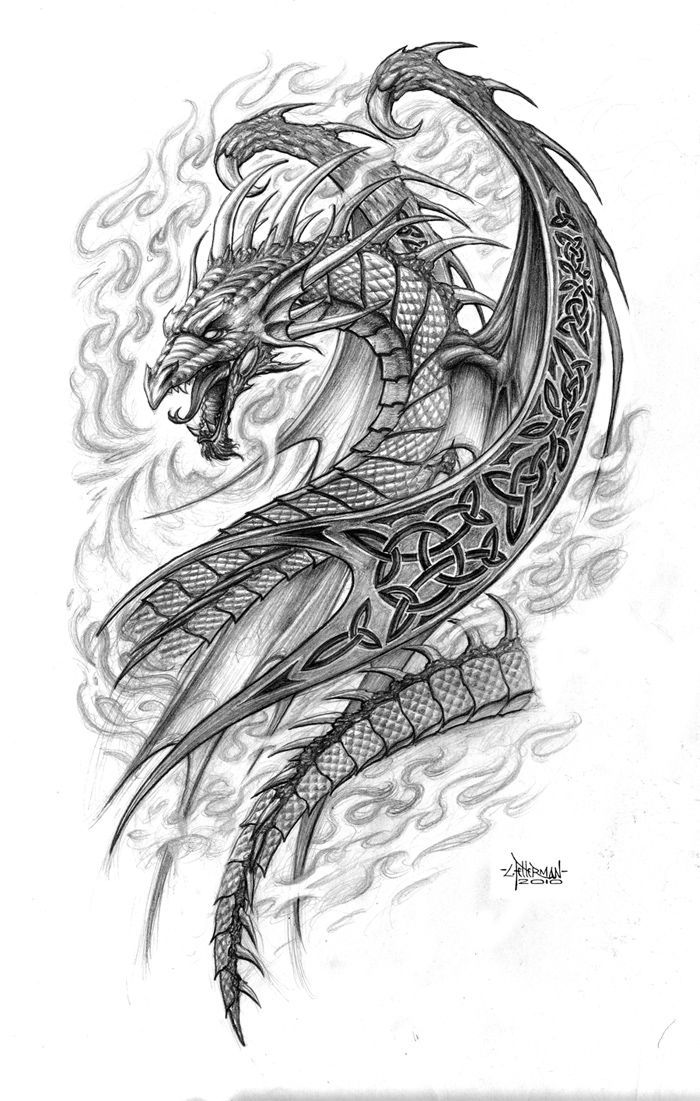 Dragon drawings | Celtic Dragon by Loren86 on deviantART -   21 dragon tattoo sketch ideas