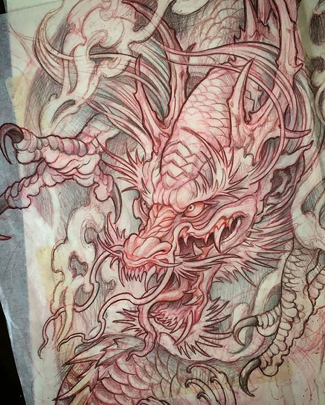 рџђ‰ Artwork by: Mike Boissoneault Location: Cranston RI, USA  Artist's IG: @mikeboissoneault #irezumicollective -   21 dragon tattoo sketch ideas
