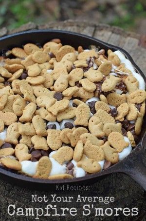 Some nights are just made for a good campfire. Make campfire s’mores with Goldfish Grahams, chocolate chips, and marshmallows layered in an iron skillet. Fun for kids and another one to add to your list of kid recipes! -   21 grilling recipes for kids
 ideas