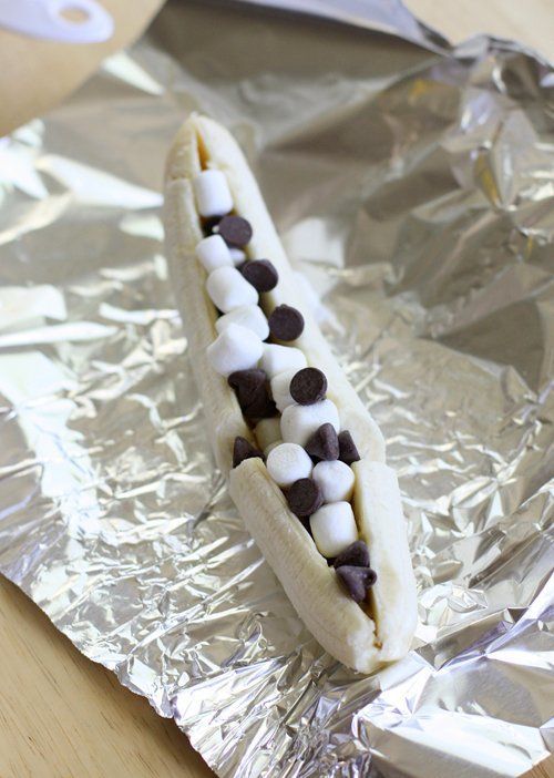 Grilled Chocolate Banana Foil Pack -   21 grilling recipes for kids
 ideas