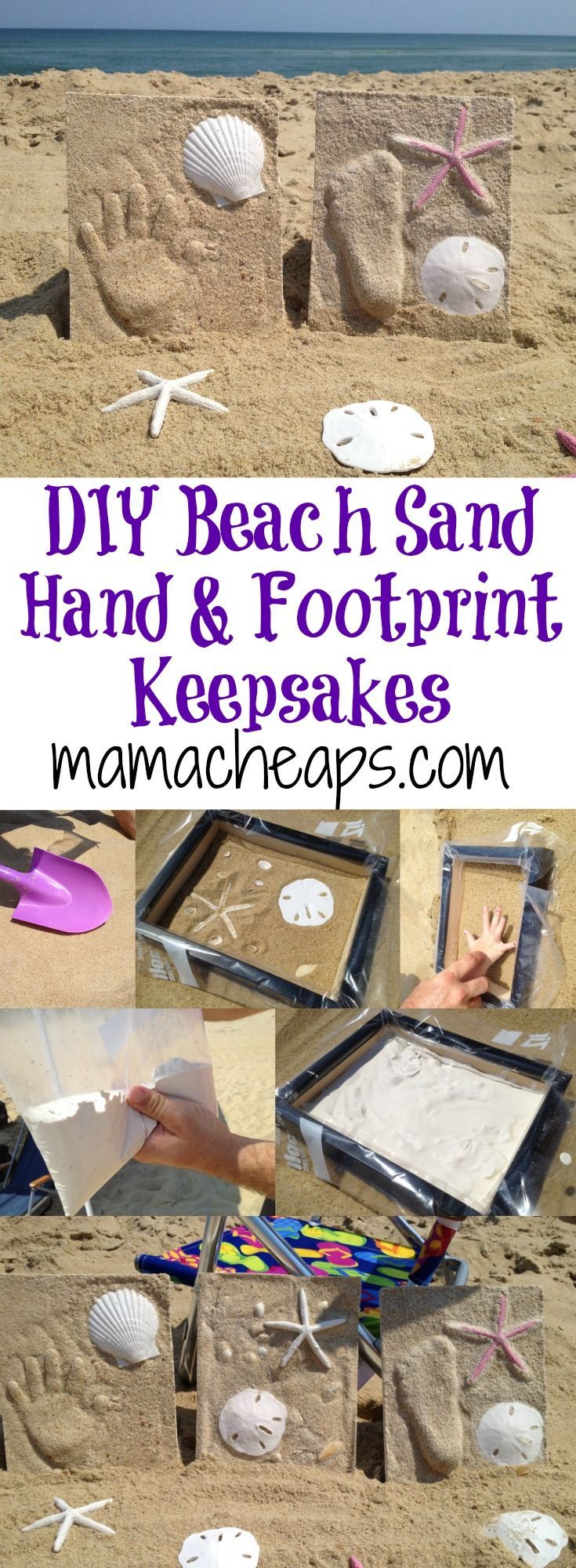 DIY Beach Sand Hand and Footprint Keepsakes -   21 handprint beach crafts
 ideas
