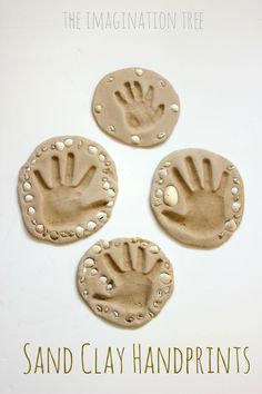 Sand Clay Recipe and Handprint Keepsakes -   21 handprint beach crafts
 ideas