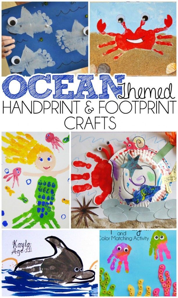 Ocean Themed Handprint and Footprint Crafts -   21 handprint beach crafts
 ideas