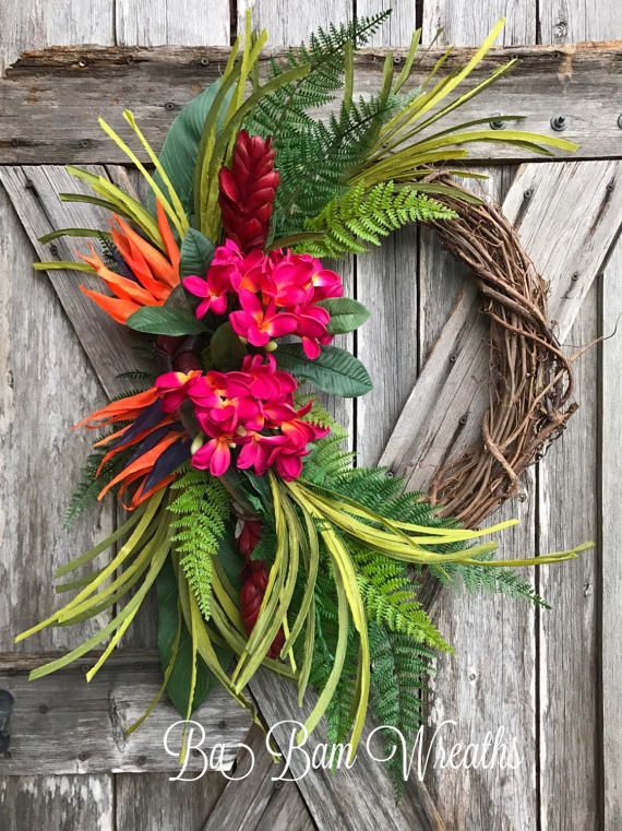 Tropical Wreath, Summer Wreath, Floral Wreath, Beach Wreath, Nautical Wreath -   21 nautical decor wreath
 ideas