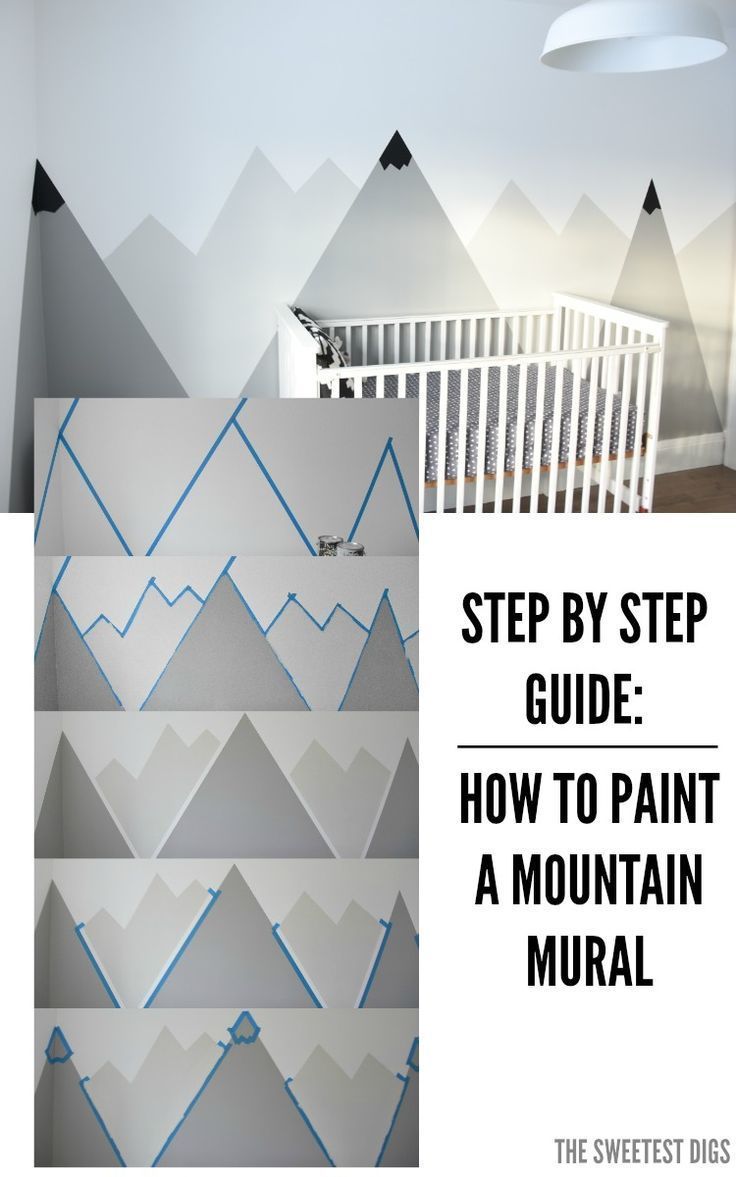 How To Paint A DIY Nursery Mountain Mural (No Art Skills Required) -   21 nursery decor scandinavian
 ideas
