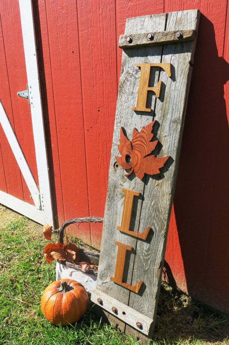 FALL Sign, Porch Decoration, Thanksgiving, Hand Made Letters and Maple LEAF, Country Decor, Entryway Sign, Autumn Decor , Rustic Fall -   22 country fall crafts
 ideas