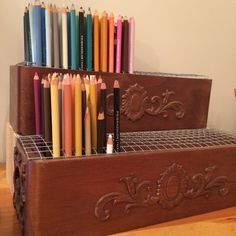 Colored pencil storage                                                                                                                                                      More -   22 crafts organization pens
 ideas