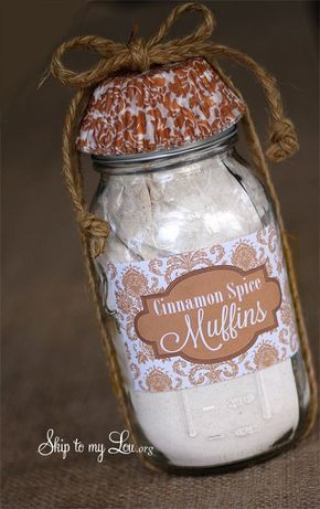 Cinnamon Spice Muffin Mix + Free Printable Label (Swell No?l #7 -   22 diy food in a jar
 ideas