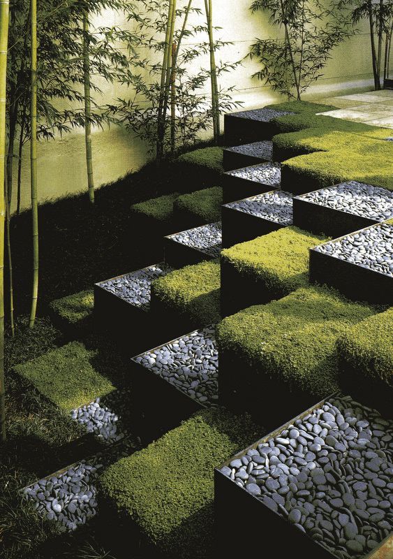 Modern Stepped Garden. Terracing -   22 modern garden slope ideas