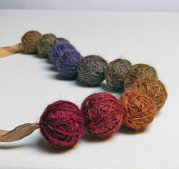 yarn ball beads. use thin yarn for this. -   22 thin yarn crafts
 ideas