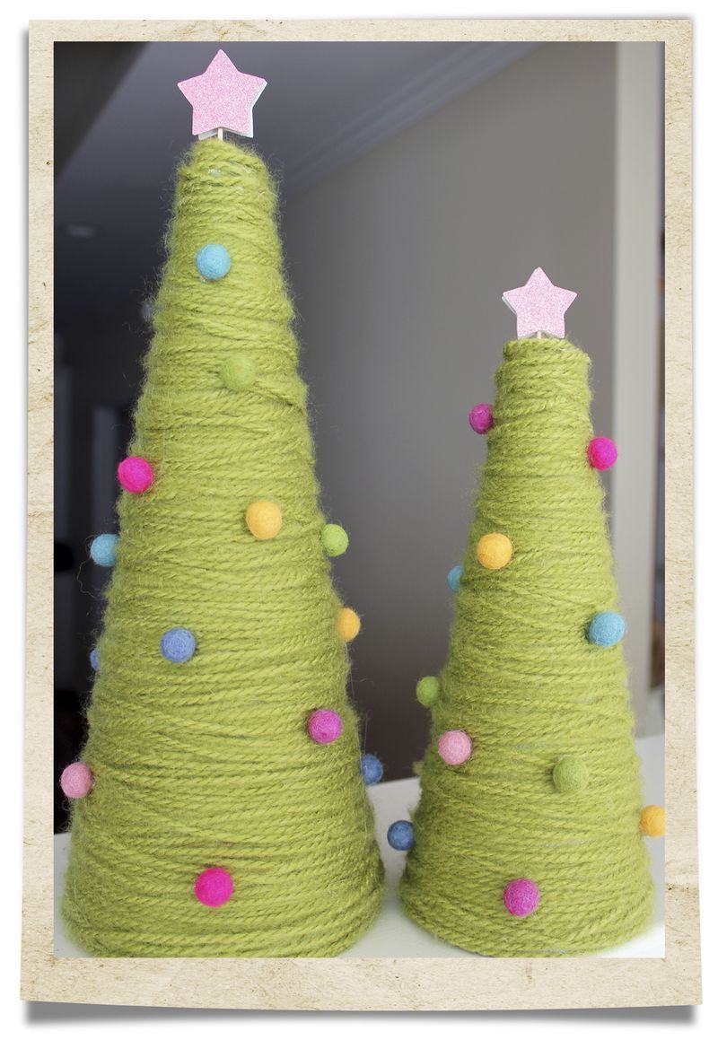 Christmas Yarn Trees -   22 thin yarn crafts
 ideas