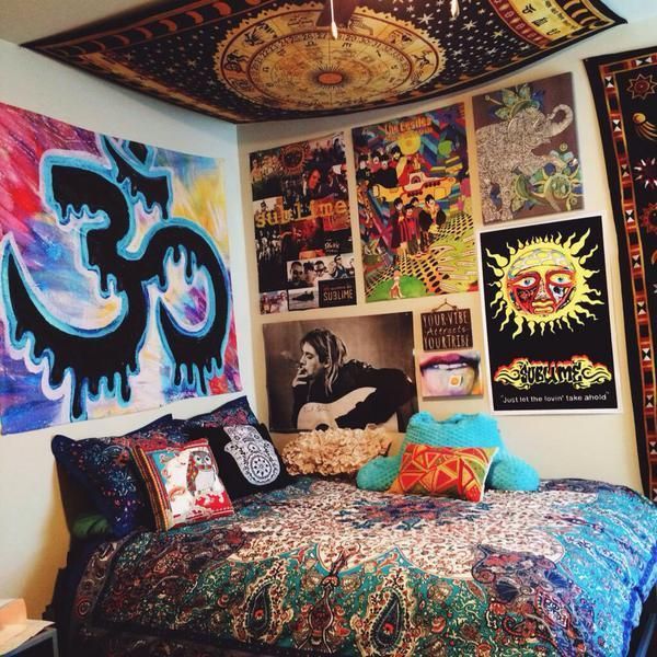 aesthetic, awesome, bedroom, grunge, hipster, indie, posters, trippy -   23 college style grunge
 ideas