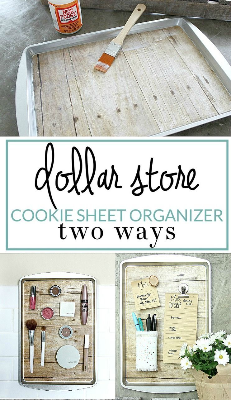 How to DIY a Magnetic Organizer from a Dollar Store Cookie Sheet -   23 diy decorations organizing
 ideas