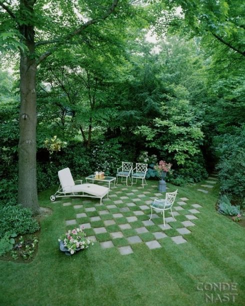 garden stones... very Alice in Wonderland -   23 garden patio area
 ideas