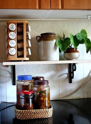 Rang-Decor {Interior Ideas predominantly Indian}: My Kitchen Shelf... -   23 indian decor kitchen
 ideas