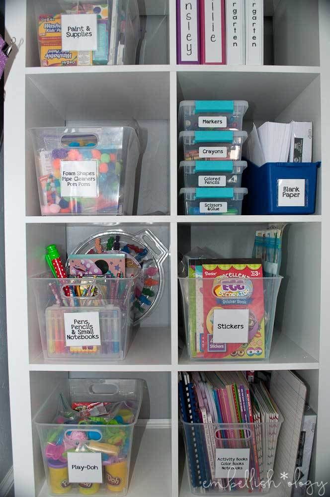 23 kids crafts storage
 ideas