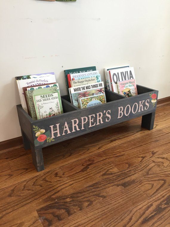 Kids bookshelf | Book storage bin | Book shelf | Rustic nursery decor | Wood toy box | Personalized bookcase -   23 kids crafts storage
 ideas