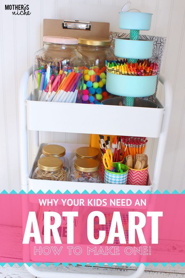 ENCOURAGE CREATIVITY: How to Make an ART CART for Kids! -   23 kids crafts storage
 ideas